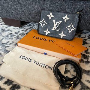Louis Vuitton Double Zip Pouchette in Bicolor Monogram Empriente Leather M80787